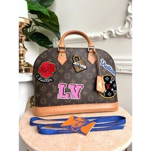 Authentic Louis Vuitton Alma Handbag Limited Edition Patches Monogram PM B0870 - Picture 1 of 24