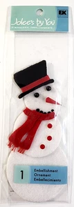 Pupazzo di neve invernale Natale Jolee's By You abbellimento 3D RARO 1-7/8" x 4-1/8" - Foto 1 di 2