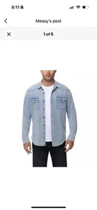 Frye Men's Light Wash Vintage Denim Button-Down Shirt Size XXL NWT - Picture 1 of 5