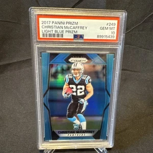 2017 Panini prism light blue prism /199 Christian McCaffrey rookie PSA 10 ๐ - Picture 1 of 3