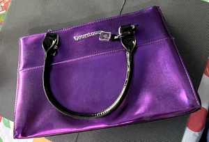 YOUNIQUE Presenters Purple Metallic Purse Handbag Tote Organizer w/ strap NEW - Picture 1 of 3