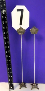 12 ~ 15" Tall Table Number Holders Table Guest Sign Stand Silver Plate CROWN - Picture 1 of 6