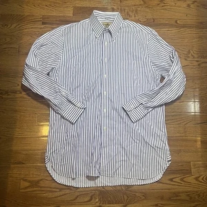 Paul Stuart Hemd Herren 16 33 Lila Weiß Streifen Button Down Langarm USA - Bild 1 von 6