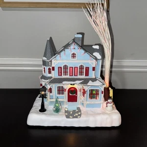 Casa de Navidad vintage 2001 Avon Holiday Splendor de fibra óptica iluminada - Imagen 1 de 10