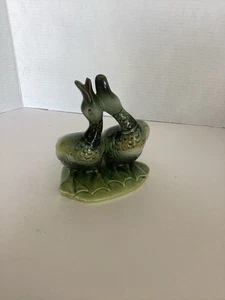 Vntg USA 1950’S Hull Pottery Green & Yellow Mallard Ducks Double Planter #95 - Picture 1 of 10