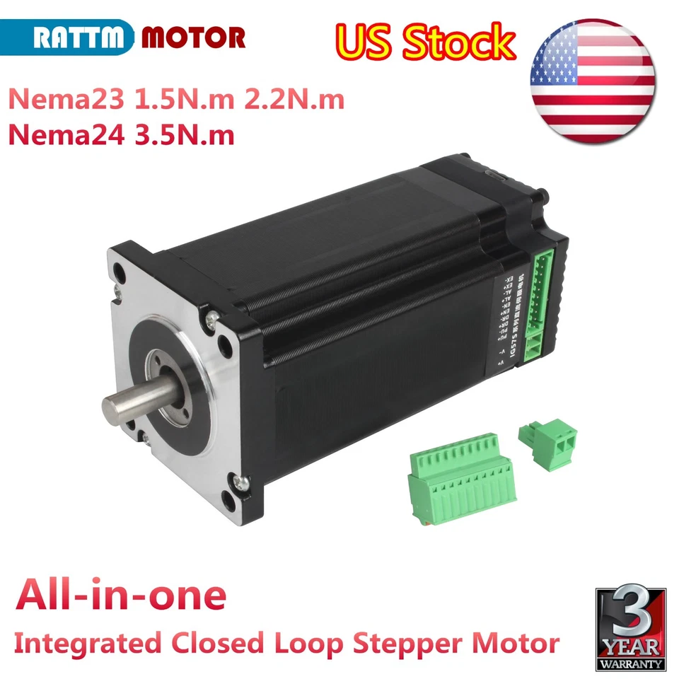 RATTM MOTOR Nema23 1.5N.m 2.2N.m Nema24 3.5N.m Integrated Closed Loop Stepper Motor DC24-60V