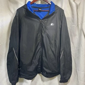 Starter Windjacke Herren XL 100% Polyester schwarz Reißverschluss Windbreaker Kapuze - Bild 1 von 5
