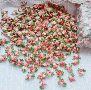 100Pcs 1.6cm Embroidered Floral Embellishment Lace Applique DIY Sewing Patches - Picture 1 of 17
