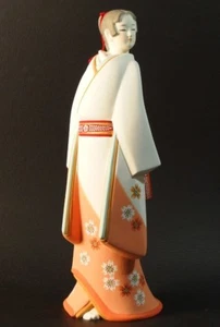 JAPANESE USED HAKATA DOLL " FULL BLOOM " 爛漫 KIMONO GIRL by KUMAGAI TSUYOSHI - Picture 1 of 20