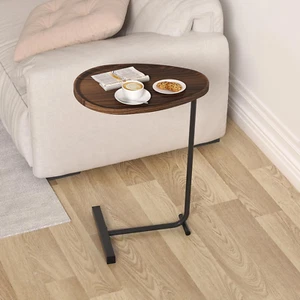 C-Shaped End Table, Living Room Sofa C-Shaped Coffee Table, Made of Iron and MDF - Picture 1 of 6