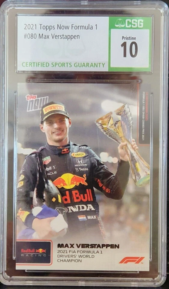 2021 Topps Now Formula 1 #80 Max Verstappen Champion Card CSG 10 - Image 1 of 2