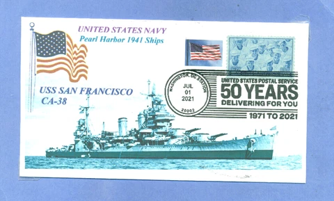 USS SAN FRANCISCO CA-38 WWII Cruiser Pearl Harbor 1941 Ship Photo Pictorial PM Cover