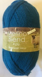*4 Ply* King Cole MERINO BLEND Knitting Yarn, 50g Ball, PETROL - Picture 1 of 3