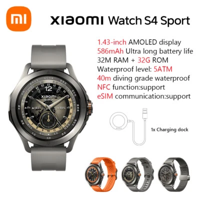 2024 Xiaomi Watch S4 Sport Blood Oxygen Stress Sleep Detection 5ATM Waterproof - Image 1 of 4