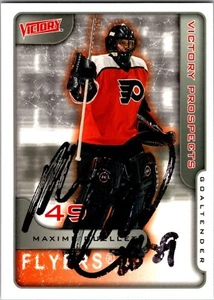 Tarjeta autografiada 2001 Upper Deck Victory Maxime Ouellet - Philadelphia Flyers -A - Imagen 1 de 2