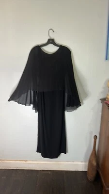 Vestido de noche largo Melinda Eng con capa transparente que fluye talla 8 Foto 1 de 4