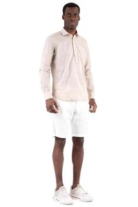 $395 ELEVENTY -Neutral *POPOVER* Wide Spread Button Dress Shirt - S (39) - Picture 1 of 4