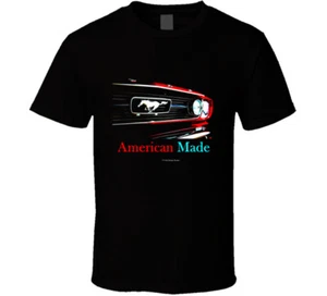 American Made Red 66 Stang Front Musclecar Gift T Shirt - Picture 1 of 3