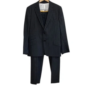 Holland & Sherry 3 Piece Suit Mens 40R 34 x 30 Gray Pinstripe Vest Pants Blazer - Picture 1 of 17