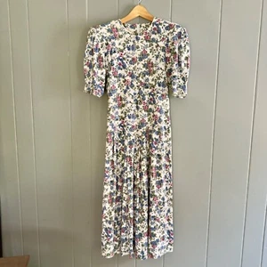 Vestido Vintage Paquette Too Floral Manga Abullonada 12 Cottagecore Jardín Niña Estilo - Imagen 1 de 11