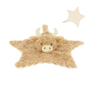 Keeleco Newborn Baby Hamish Highland Cow Comforter Soft Toy Security Blanket - Picture 1 of 3
