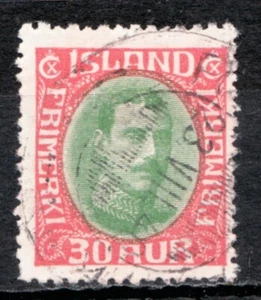 1931 Iceland Island Sc #183 - 30 Aur - Christain X - Used stamp Cv$6.50 - Picture 1 of 1
