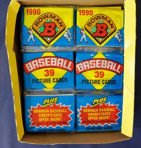 Confezione 39 carte Bowman Baseball Factory 1990 sigillata - Foto 1 di 3