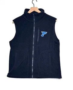 St Louis Blues Hockey Fleece Weste Herren mittelblau durchgehender Reißverschluss Taschen Sport - Bild 1 von 4