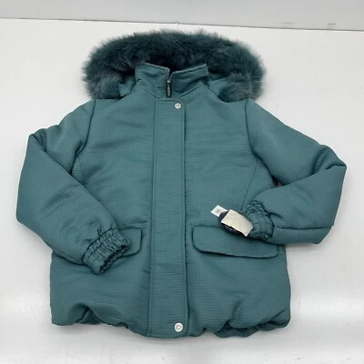Abrigo acolchado de invierno con capucha de piel verde Westbound cremallera completa para mujer talla pequeña NUEVO Foto 1 de 4