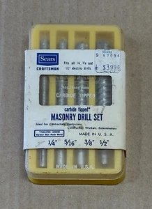 Sears Craftsman 9_67094 4pc Masonry Drill Bit Set Made in the USA - Picture 1 of 5