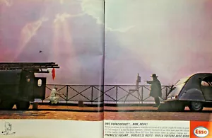 PUBLICITÉ DE PRESSE 1963 ESSO EXTRA MOTOR OIL POUR VOTRE VOITURE CITROËN 2 CV - Imagen 1 de 1
