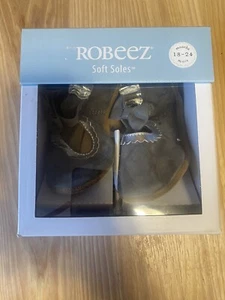 Robeez Baby Shoes Girls Gray 18-24 Leather  - Picture 1 of 3