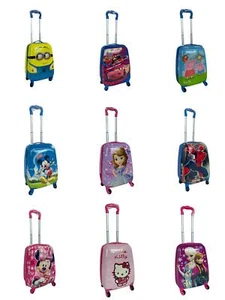 Kids Hardshell Luggage Charactors Suitcase Travel 4 Wheels Spinner Cabin Trolley - Picture 1 of 28