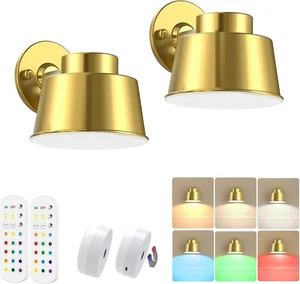 AIBOO Art Display Lights, Picture Lights Rechargeable Gold, Color Changing - Picture 1 of 23
