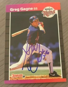 GREG GAGNE AUTOGRAPHED 1989 FLEER CARD W/COA MINNESOTA TWINS - Picture 1 of 1