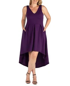 24seven Comfort Apparel Women's Plus Size High Low Party Dress P0206025 1X 2X - Picture 1 of 15