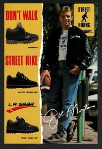L.A.Gear 1990 ""Street Hike"" S.F. "Anuncio elegante de Joe Montana 49ers, 6""x9" - Imagen 1 de 2