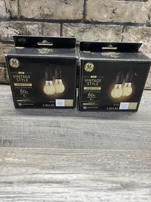 4 Pack GE 60W Vintage Edison Style Filament LED Light Bulb 560 Lumens Dimmable - Image 1 of 3