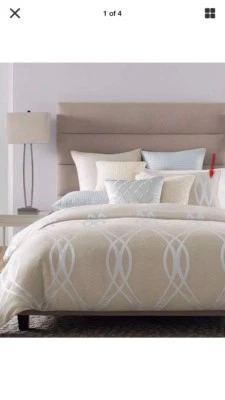 New Hotel Collection Ogee QUEEN Duvet Cover+2 Standard Shams-New - Image 1 of 4