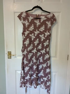Apricot Midi Dress Size 12 Heather Butterflies Lace - Picture 1 of 11