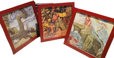 Set of 3 - Eric Kincaid Framed Fantasy Art Prints – Leprechaun, Fairy & Mermaids - image 1 of 4