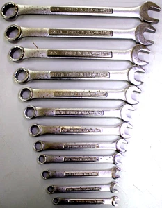 Vintage Craftsman USA 12-teiliges Kombination 12-Punkt Schraubenschlüssel Set 1/4" - 7/8" - Bild 1 von 14