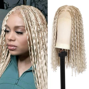 18 Zoll HD Full Lace Geflochtene Perücken für Frauen mit Baby Haar Knotenlos Zopf Perücke... - Bild 1 von 7