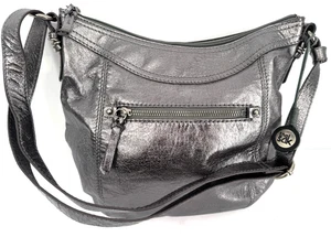 Borsa a tracolla The Sak in pelle argento lucido cromato metallizzato hobo bag borsetta - Foto 1 di 15
