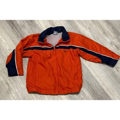 Chaqueta de pista a rayas azul marino naranja atletismo para niños talla 4 Foto 1 de 4