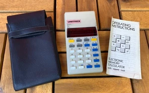 1970s Vintage UNITREX 95 SL Pocket Calculator Red LED Display 24 Keys WORKING - Picture 1 of 9