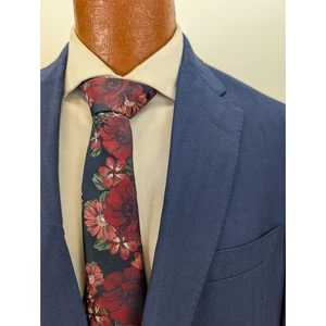 Samuelsohn Blazer 42L Long Blue Cashmere Silk Suit Jacket Made in Italy - Picture 1 of 9