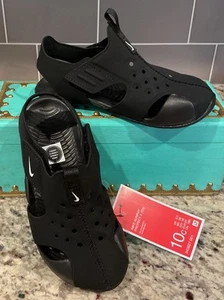 NIKE Sunray Protect 2 Sz 10 c T Sandals 943827-001 Black MSRP $36 - Picture 1 of 6