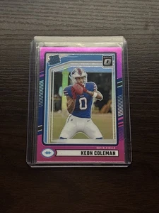 2024 Donruss Optic Preview Rated Rookie Keon Coleman RC Pink Prizm #357 Bills - Bild 1 von 2