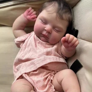 19″ Lifelike Reborn Baby Dolls Peaches Lifelike Silicone Newborn Sleeping Doll - Picture 1 of 5
